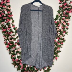 Full Tilt Gray Knit Open Front Cardigan S Womens Lounge Casual Staple Neutral